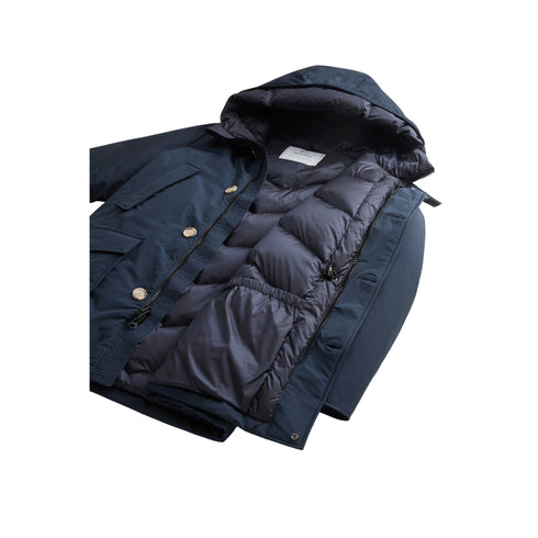 Parka Uomo lungo Arctic, con cappuccio e due tasche frontali con patta